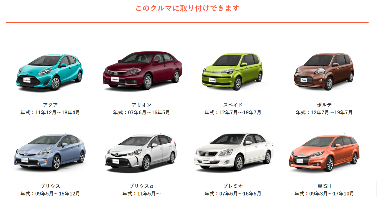 この車に取り付けられます